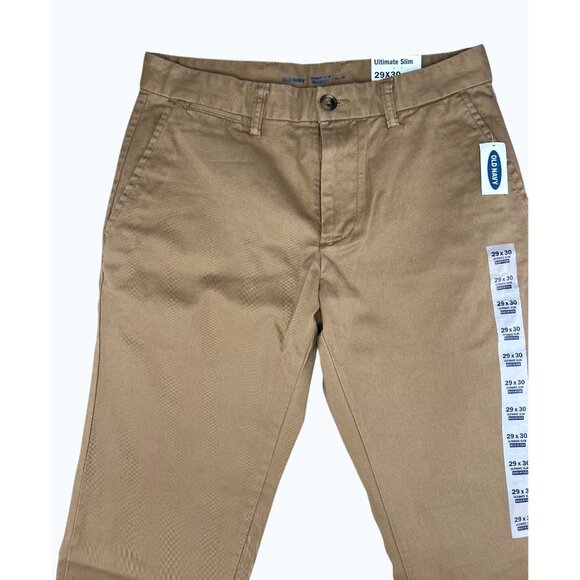 Old Navy Mens Ultimate Slim Built-In Flex Khaki Pants 29x30 Cotton Blend - Picture 12 of 13